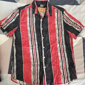 ASOS Red and Black Striped Casual Shirt